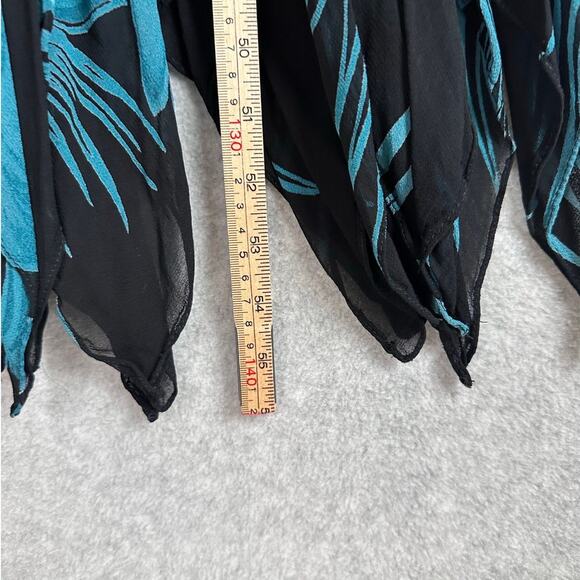 Eva Blue Plus Dress Size 18 Black Blue Tropical Beaded Midi Y2K Whimsygoth Fairy - Picture 11 of 11